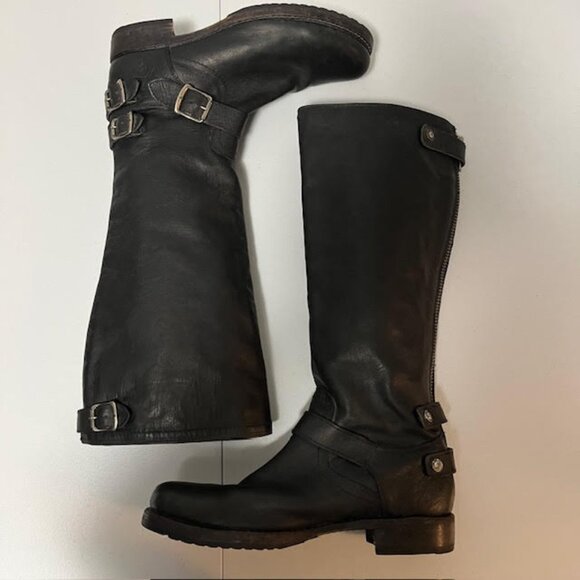 Frye Veronica Slouch Leather Tall Riding Boots US 11 - Picture 10 of 16